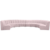 Meridian Furniture Infinity Pink Velvet 8pc. Modular SectionalMeridian Furniture - 8pc. Modular Sectional - Minimal And Modern - 1