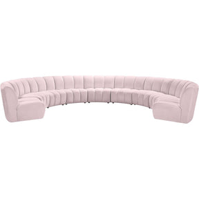 Meridian Furniture Infinity Pink Velvet 9pc. Modular SectionalMeridian Furniture - 9pc. Modular Sectional - Minimal And Modern - 1