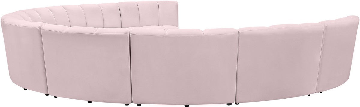 Meridian Furniture Infinity Pink Velvet 9pc. Modular Sectional