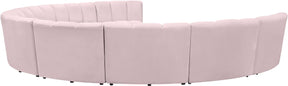 Meridian Furniture Infinity Pink Velvet 9pc. Modular Sectional