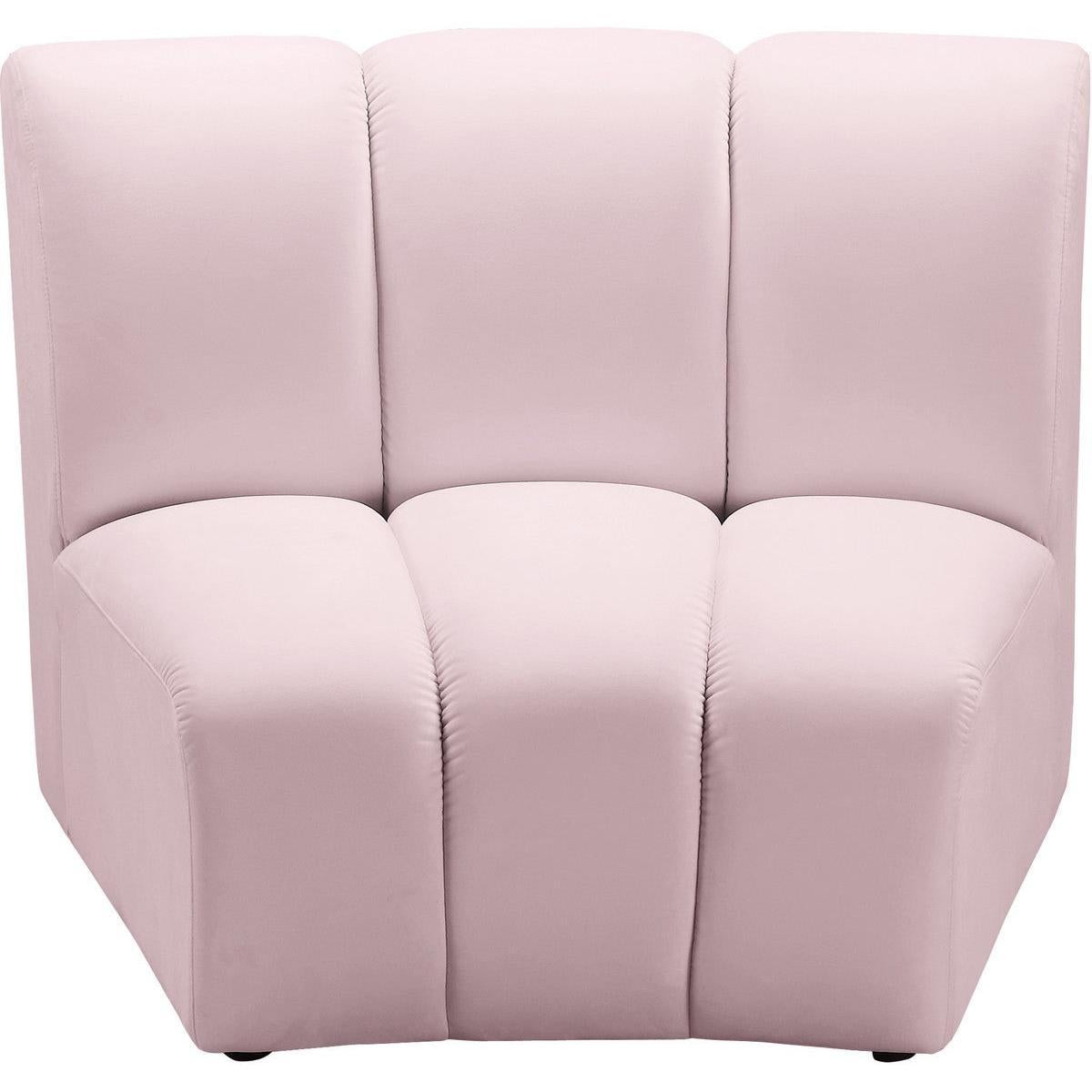 Meridian Furniture Infinity Pink Velvet Modular ChairMeridian Furniture - Modular Chair - Minimal And Modern - 1