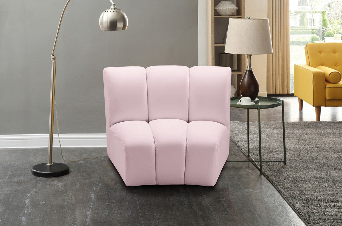 Meridian Furniture Infinity Pink Velvet Modular Chair