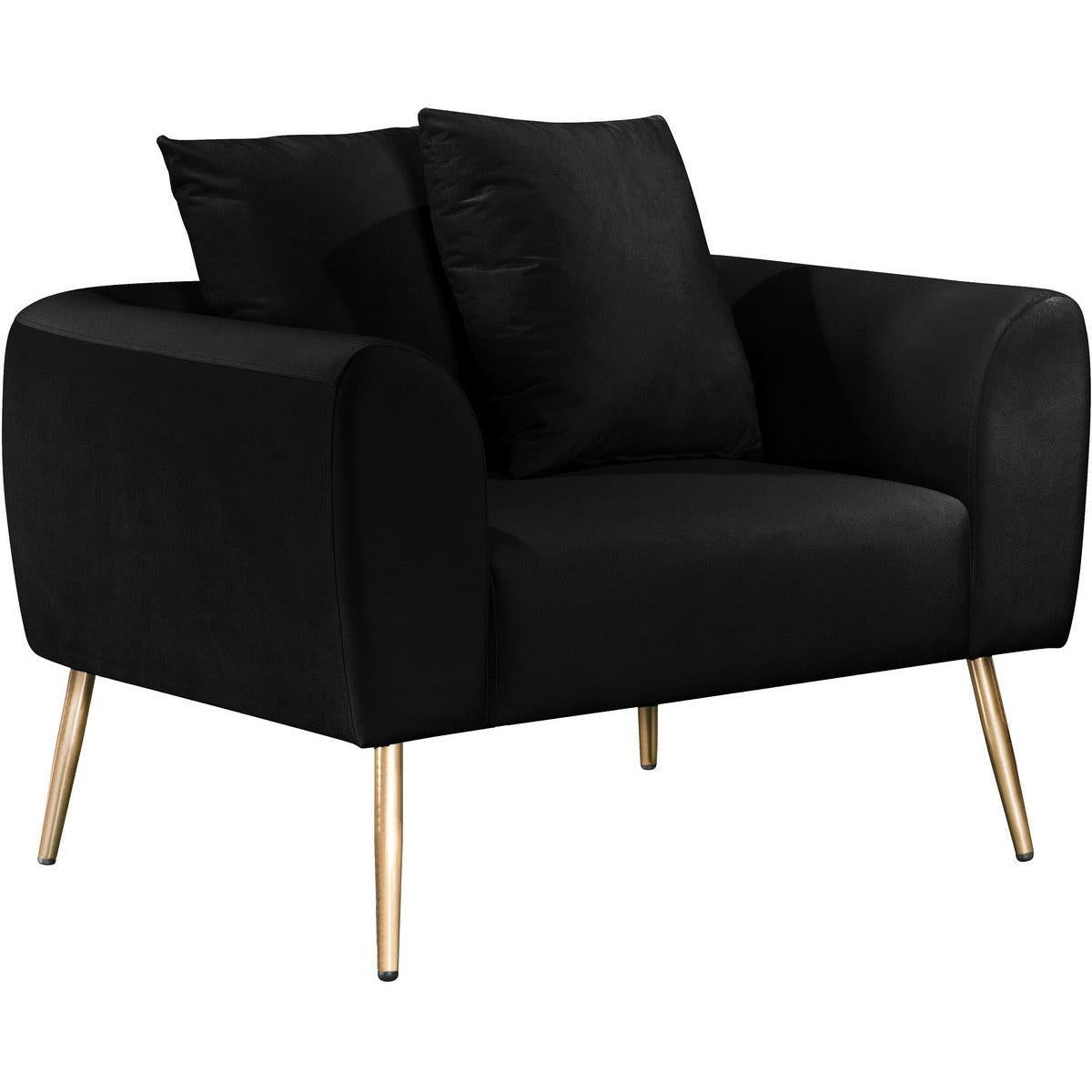 Meridian Furniture Quinn Black Velvet ChairMeridian Furniture - Chair - Minimal And Modern - 1