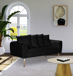 Meridian Furniture Quinn Black Velvet Loveseat