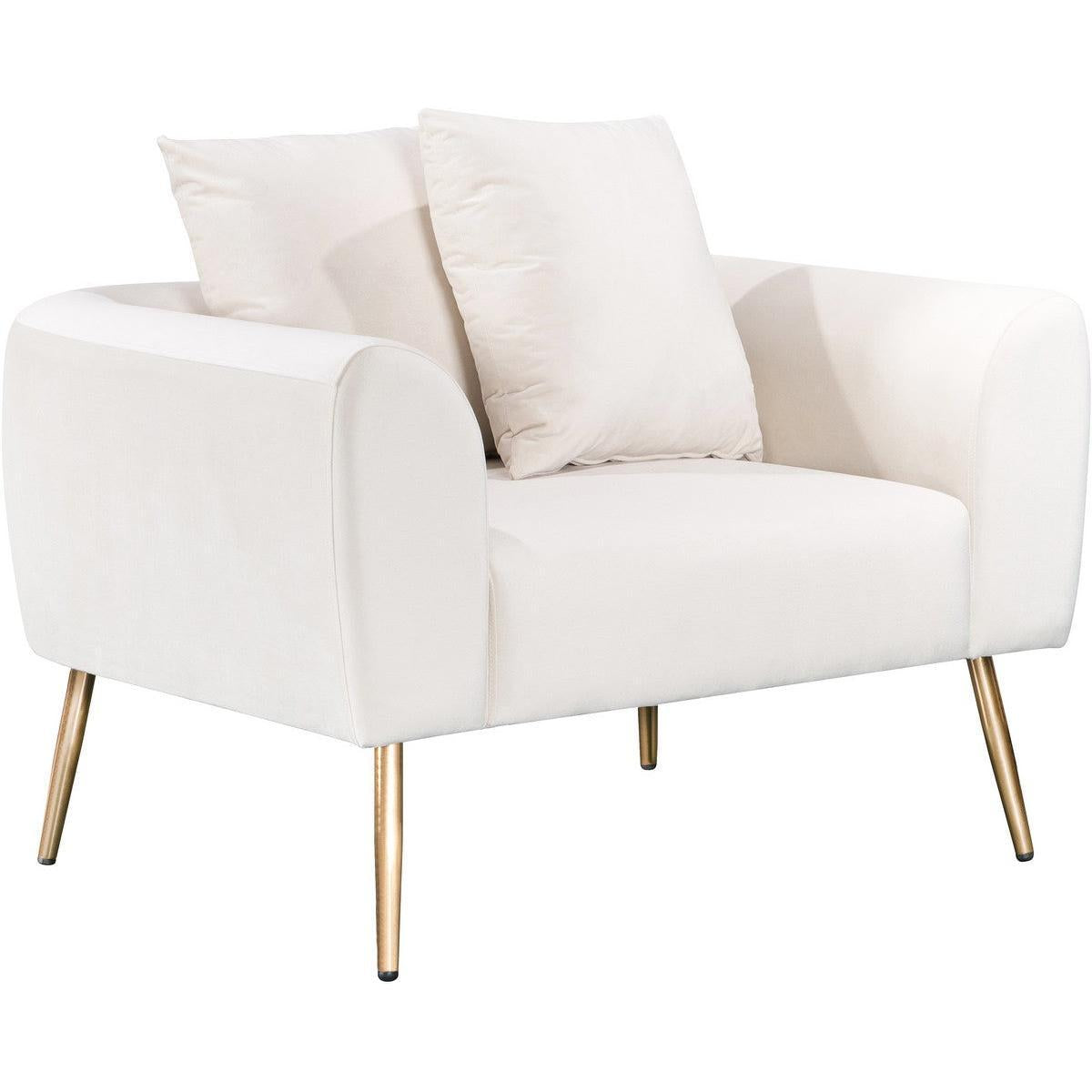 Meridian Furniture Quinn Cream Velvet ChairMeridian Furniture - Chair - Minimal And Modern - 1