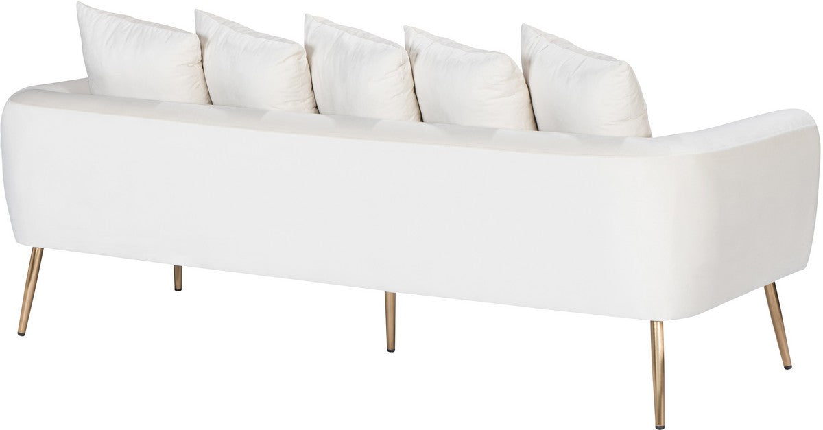 Meridian Furniture Quinn Cream Velvet Sofa