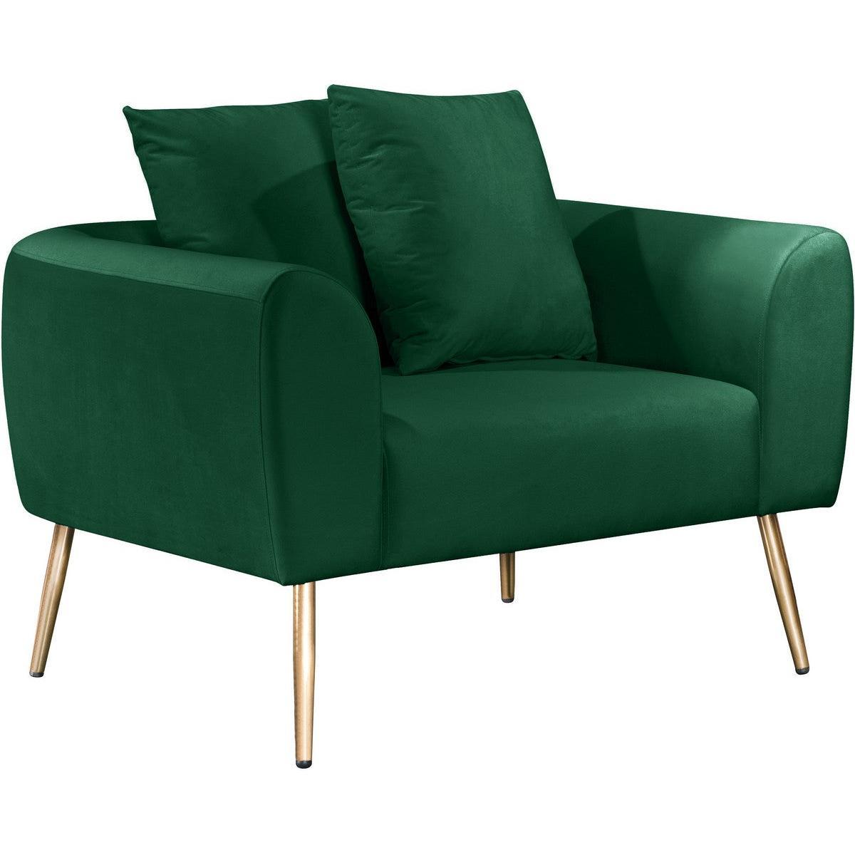 Meridian Furniture Quinn Green Velvet ChairMeridian Furniture - Chair - Minimal And Modern - 1