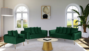 Meridian Furniture Quinn Green Velvet Loveseat