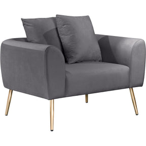 Meridian Furniture Quinn Grey Velvet ChairMeridian Furniture - Chair - Minimal And Modern - 1