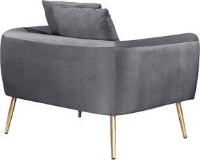 Meridian Furniture Quinn Grey Velvet Chair