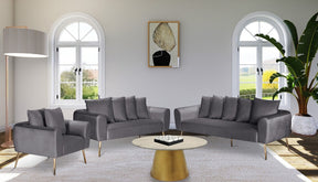 Meridian Furniture Quinn Grey Velvet Chair