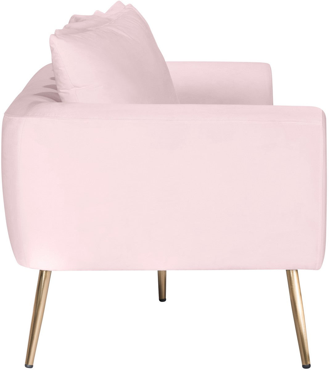Meridian Furniture Quinn Pink Velvet Sofa