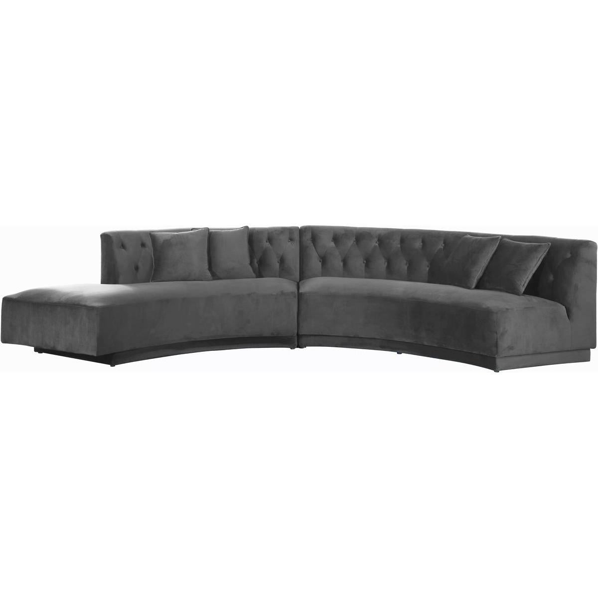 Meridian Furniture Kenzi Grey Velvet 2pc. SectionalMeridian Furniture - 2pc. Sectional - Minimal And Modern - 1