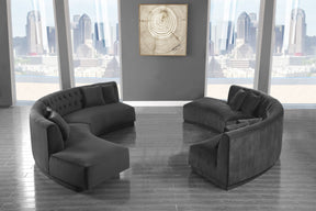 Meridian Furniture Kenzi Grey Velvet 2pc. Sectional