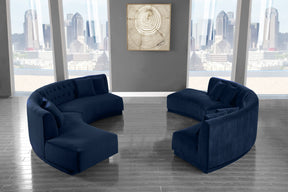 Meridian Furniture Kenzi Navy Velvet 2pc. Sectional