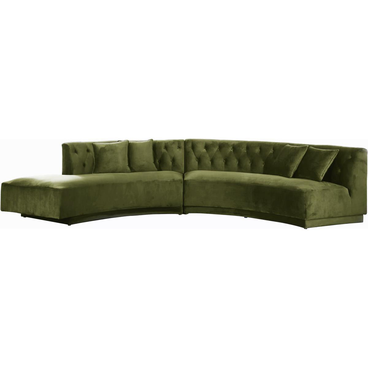 Meridian Furniture Kenzi Olive Velvet 2pc. SectionalMeridian Furniture - 2pc. Sectional - Minimal And Modern - 1