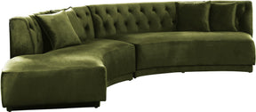Meridian Furniture Kenzi Olive Velvet 2pc. Sectional