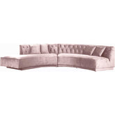 Meridian Furniture Kenzi Pink Velvet 2pc. SectionalMeridian Furniture - 2pc. Sectional - Minimal And Modern - 1