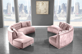 Meridian Furniture Kenzi Pink Velvet 2pc. Sectional