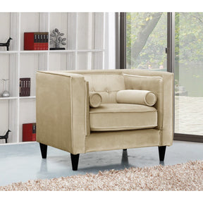 Meridian Furniture Taylor Beige Velvet Chair-Minimal & Modern
