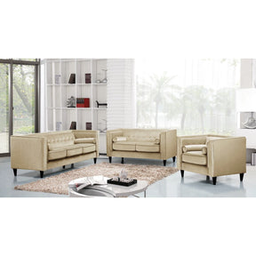 Meridian Furniture Taylor Beige Velvet Sofa-Minimal & Modern