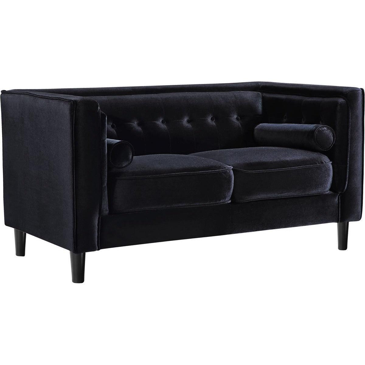 Meridian Furniture Taylor Black Velvet LoveseatMeridian Furniture - Loveseat - Minimal And Modern - 1