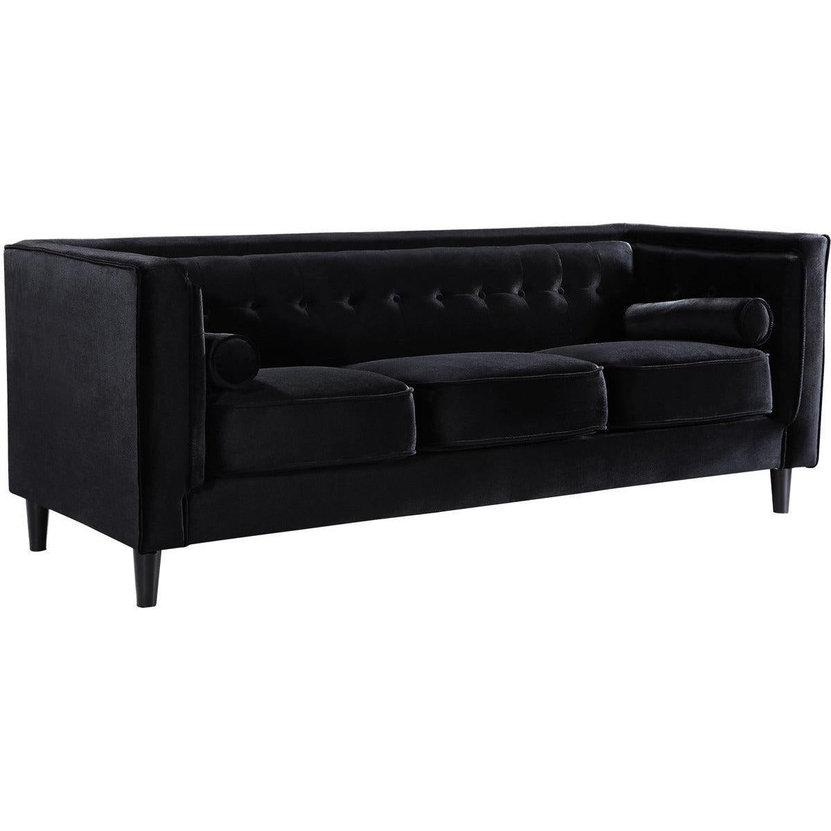 Meridian Furniture Taylor Black Velvet SofaMeridian Furniture - Sofa - Minimal And Modern - 1