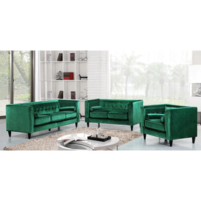 Meridian Furniture Taylor Green Velvet Loveseat-Minimal & Modern