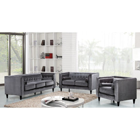 Meridian Furniture Taylor Grey Velvet Sofa-Minimal & Modern