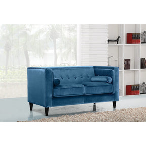 Meridian Furniture Taylor Light Blue Velvet Loveseat-Minimal & Modern