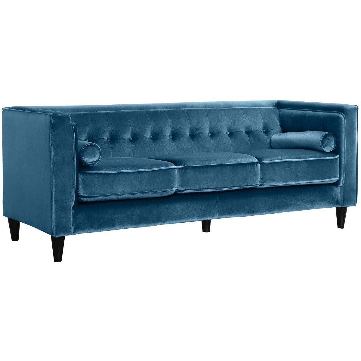 Meridian Furniture Taylor Light Blue Velvet SofaMeridian Furniture - Sofa - Minimal And Modern - 1
