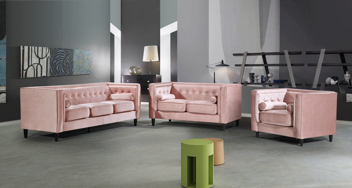 Meridian Furniture Taylor Pink Velvet Chair
