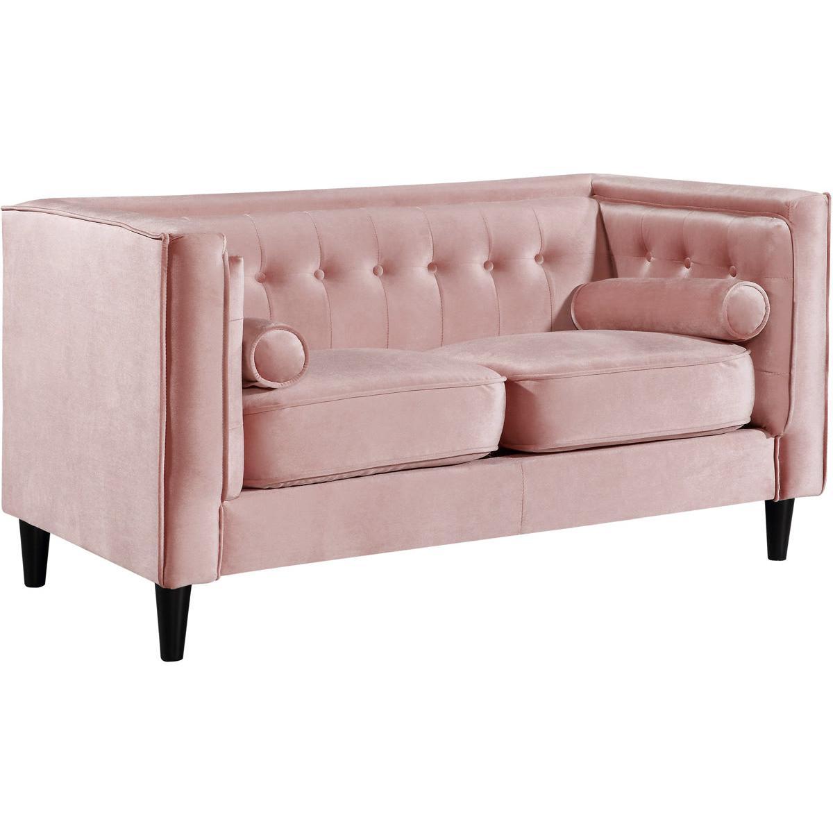 Meridian Furniture Taylor Pink Velvet LoveseatMeridian Furniture - Loveseat - Minimal And Modern - 1