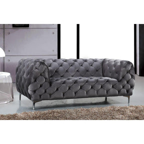 Meridian Furniture Mercer Grey Velvet LoveseatMeridian Furniture - Loveseat - Minimal And Modern - 1