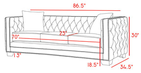 Meridian Furniture Reese Beige Velvet Sofa