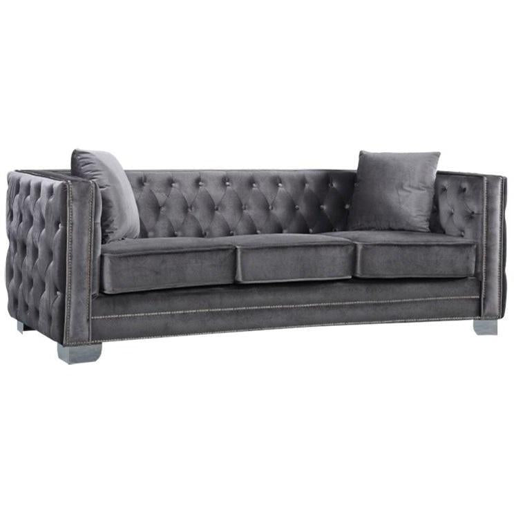 Meridian Furniture Reese Grey Velvet SofaMeridian Furniture - Sofa - Minimal And Modern - 1