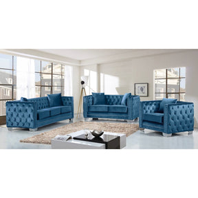 Meridian Furniture Reese Light Blue Velvet Chair-Minimal & Modern