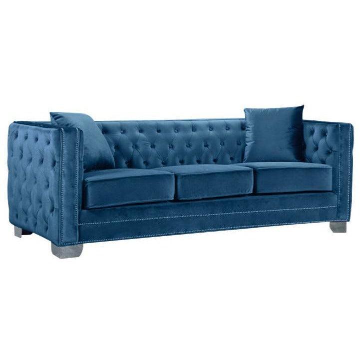 Meridian Furniture Reese Light Blue Velvet SofaMeridian Furniture - Sofa - Minimal And Modern - 1