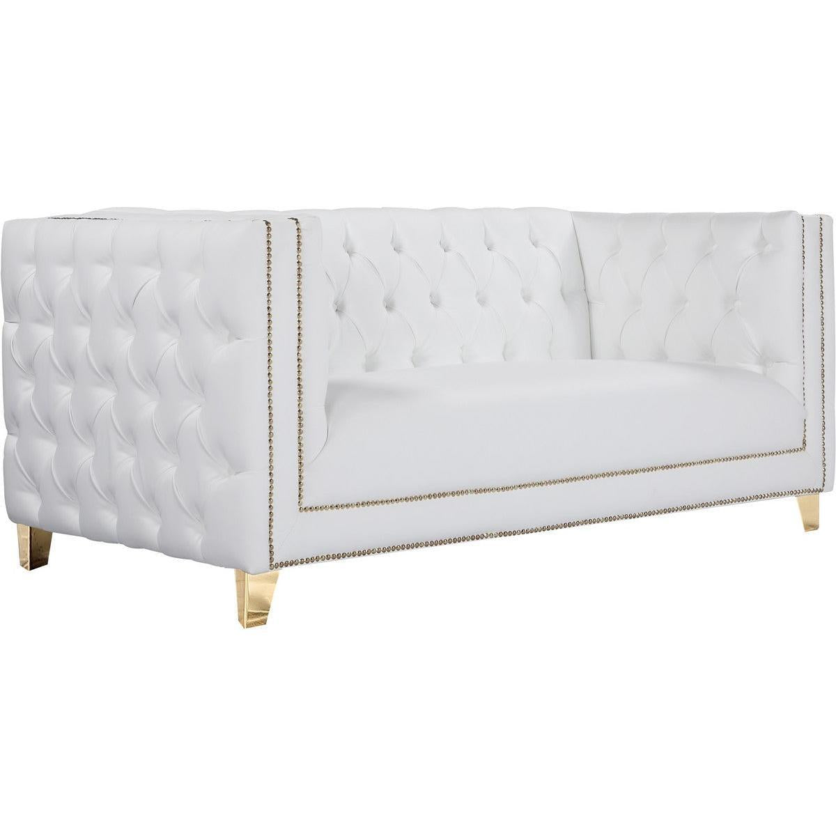 Meridian Furniture Michelle White Faux Leather LoveseatMeridian Furniture - Loveseat - Minimal And Modern - 1