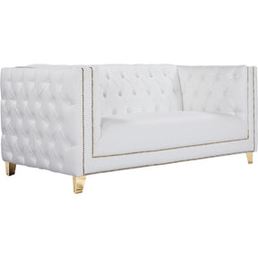 Meridian Furniture Michelle White Faux Leather LoveseatMeridian Furniture - Loveseat - Minimal And Modern - 1