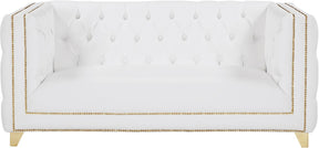 Meridian Furniture Michelle White Faux Leather Loveseat