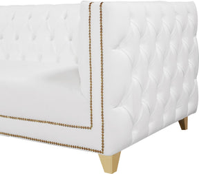 Meridian Furniture Michelle White Faux Leather Loveseat