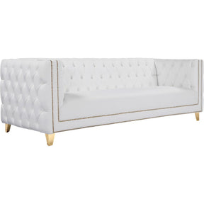 Meridian Furniture Michelle White Faux Leather SofaMeridian Furniture - Sofa - Minimal And Modern - 1