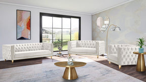 Meridian Furniture Michelle Cream Velvet Sofa
