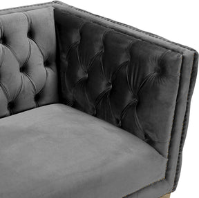 Meridian Furniture Michelle Grey Velvet Sofa