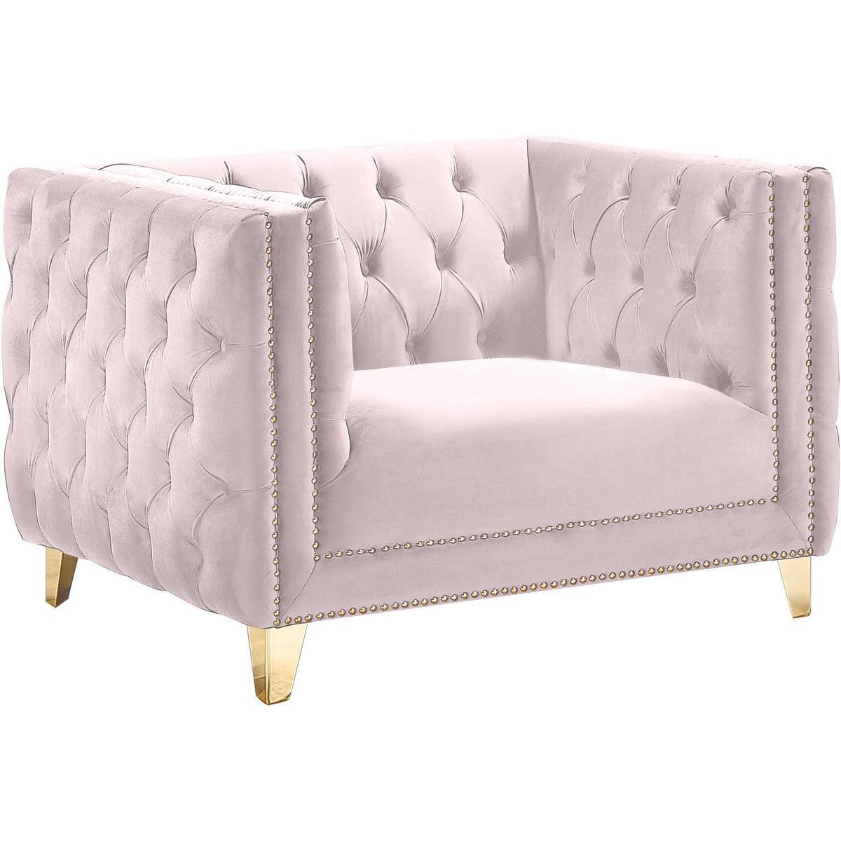 Meridian Furniture Michelle Pink Velvet ChairMeridian Furniture - Chair - Minimal And Modern - 1