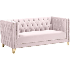 Meridian Furniture Michelle Pink Velvet LoveseatMeridian Furniture - Loveseat - Minimal And Modern - 1