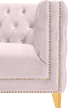 Meridian Furniture Michelle Pink Velvet Loveseat