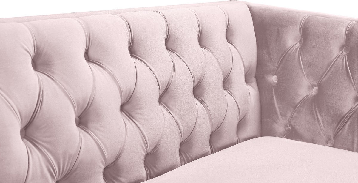 Meridian Furniture Michelle Pink Velvet Sofa