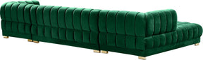 Meridian Furniture Gwen Green Velvet 3pc. Sectional (3 Boxes)